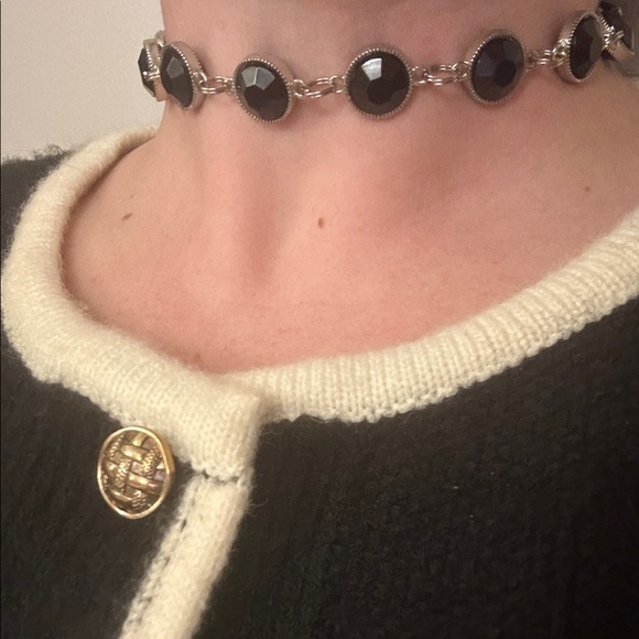 Elegant Black and Silver Women's Choker - Picture 8 of 12